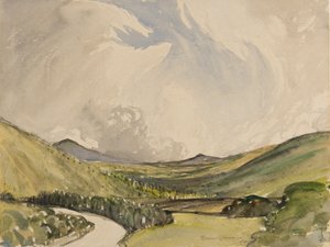 Stormy Morning, Graystoke, Cumbria (wc na papierze) autorstwa Charles John Holmes