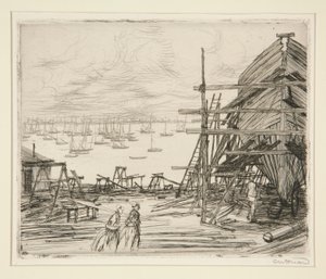 Plac budowy w Cancale autorstwa Charles Huard