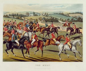 Spotkanie", płyta I z "Polowania na lisy", 1838 (akwatinta ręcznie kolorowana)