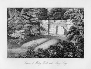 Grób Bessy Bell i Mary Gray, niedaleko Perth, 1840.