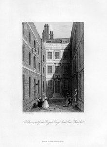 Dom zajmowany przez Royal Society, Crane Court, Fleet Street, 1678-1760, 1840