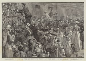 Choinka na oddziale dziecięcym w londyńskim szpitalu, Whitechapel autorstwa Charles J. Staniland