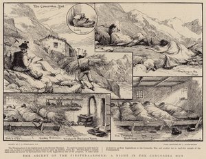 Wejście na Finsteraarhorn, noc w Chacie Concordia autorstwa Charles J. Staniland