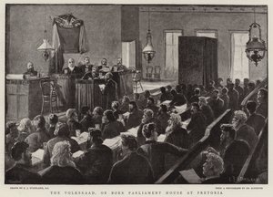 Volksraad, czyli Parlament Burski w Pretorii autorstwa Charles J. Staniland