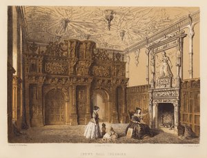 Crewe Hall, Cheshire (akwatinta) autorstwa Charles James Richardson