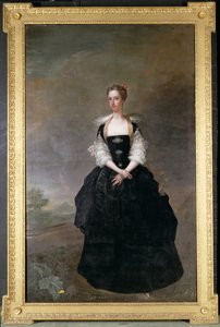 Portret damy z rodziny Dundas w czarnej aksamitnej sukience z koronkowymi rękawami