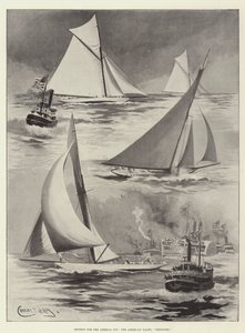 Zawody o Puchar Ameryki, amerykański jacht, Defender autorstwa Charles John de Lacy