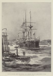 Manewry morskie, operacje floty rezerwowej, HMS Alexandra, okręt flagowy admirała Domvile, w zatoce Tor