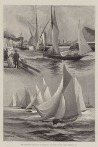 Wyścig jachtów z Dover do Helgolandu, start o Puchar Cesarza Niemiec autorstwa Charles John de Lacy