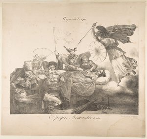 Posiłek dla ciała. Pamiętna Era 1821, 1821. autorstwa Charles Joseph Hullmandel