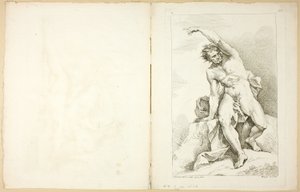 Figura (recto i verso) z Premier livre de figures d’Academies grawerowana częściowo przez profesorów Akademii Królewskiej autorstwa Charles Joseph Natoire