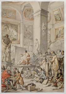 Klasa życia w Królewskiej Akademii Malarstwa i Rzeźby, 1746 autorstwa Charles Joseph Natoire