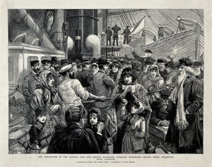 Żydzi rosyjscy zbadani przez lekarza przed emigracją z Liverpoolu, 1891 autorstwa Charles Joseph Staniland