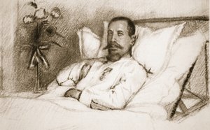 Przywódca, którego ranny Sir Ian Hamilton nazwał nieszczęście: generał Gouraud w szpitalu w Paryżu, z The Illustrated War News, 1915 litho