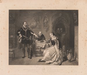 Podpisanie nakazu śmierci Lady Jane Grey. autorstwa Charles Kennedy Burt