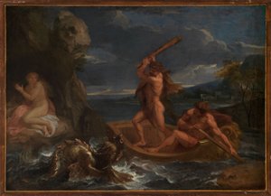 Herakles uwalnia Hezjone autorstwa Charles Le Brun