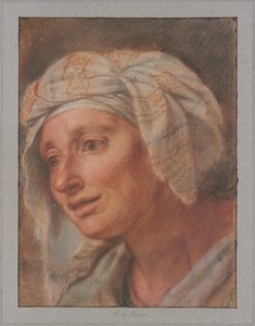 Królowa w chuście na głowie z „Królowych u stóp Aleksandra Wielkiego” autorstwa Charles Le Brun