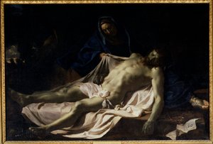 Martwy Chrystus na kolanach Dziewicy Piety. Obraz Charlesa Lebruna autorstwa Charles Le Brun