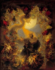 Upadek zbuntowanych aniołów. Obraz Charlesa Lebruna (Le Brun) (1619-1690) autorstwa Charles Le Brun