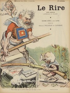 Karykatura francuskich polityków Camille Pelletana i Edouarda Lockroya. Ilustracja do Le Rire