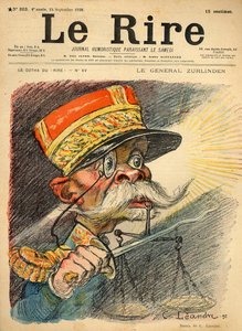 Karykatura generała Zurlindena, z okładki „Le Rire”, 24 września 1898 (kolor litho) autorstwa Charles Leandre