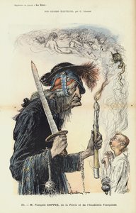 Francois Coppee, francuski pisarz i nacjonalista, ilustracja do Le Rire
