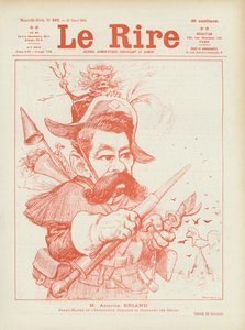 Francuski polityk Aristide Briand. Ilustracja do Le Rire
