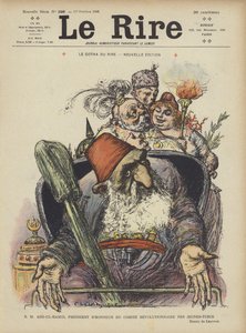 Jego Wysokość Abdul Hamid, Honorowy Przewodniczący Komitetu Rewolucyjnego Młodych Turków. Ilustracja do Le Rire