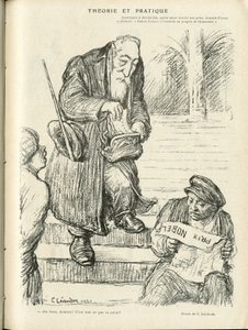 Ilustracja Charlesa Leandre (1862-1934) w Le Rire, 31.12.21 - Teoria i praktyka - Nagroda Nobla - Lenine, Francja Anatol autorstwa Charles Leandre