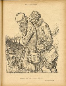 Ilustracja Charlesa Leandre (1862-1934) w Le Rire, 29.05.20 - Loriot i jego towarzysz Lenine - Uss - Lenine, Loriot autorstwa Charles Leandre