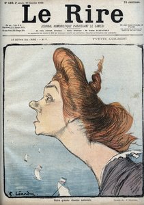 Portret piosenkarki Yvette Guilbert (1865-1944) - Karykatura Charlesa Leandre (1862-1934) w „Śmiechu”” ze stycznia autorstwa Charles Leandre