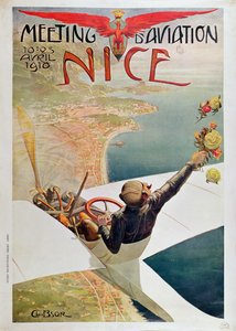 Plakat reklamujący spotkanie lotnicze w Nicei, 10-25 kwietnia 1910 r. autorstwa Charles Leonce Brosse
