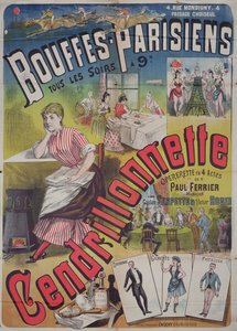 Plakat reklamujący operetkę „Cendrillonnette” w Theatre des Bouffes Parisiens, Paryż ok. 1930 r. 1890