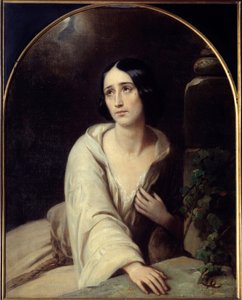 Faworyt Gaetano Donizettiego Ilustracja do opery „La favourite” (La favorita). Obraz Charlesa Louisa Bazina (1802-1859) 1840 Paryż, Biblioteka Muzeum Opery autorstwa Charles Louis Bazin
