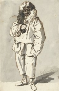 Roman Polichinelle w stroju zapusty autorstwa Charles Louis Clerisseau