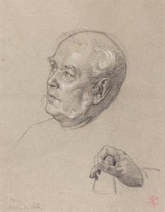 Głowa i ręka mężczyzny rzucającego kośćmi autorstwa Charles Louis Lucien Muller