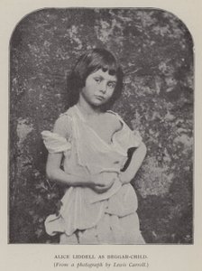 Alice Liddell jako żebrak-dziecko (czarno-białe zdjęcie)