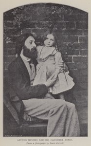 Arthur Hughes i jego córka Agnes (czarno-białe zdjęcie) autorstwa Charles Lutwidge Dodgson
