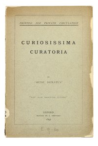Strona tytułowa „Curiosissima Curatoria” autorstwa „Rude Donatus”, Oxford autorstwa Charles Lutwidge Dodgson