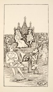Próba Waleta Serc, ilustracja z filmu Alices Adventures Under Ground, wyd. 1886 (faksymile) autorstwa Charles Lutwidge Dodgson