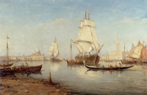 Galeony i gondole w basenie San Marco (Saint Mark a Venice) Obraz Charlesa Malfroya (1862-1918) Obowiązkowa wzmianka: Fundacja kolekcji odnosi się do Prowansji, Marsylii autorstwa Charles Malfroy
