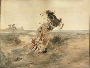 Upadły indyjski wojownik autorstwa Charles Marion Russell