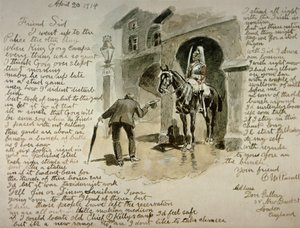 List ilustrowany, 20 kwietnia 1914 (pióro, tusz i wash na papierze) autorstwa Charles Marion Russell