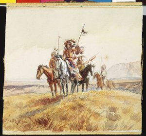Indyjska Partia Wojenna, 1902 autorstwa Charles Marion Russell