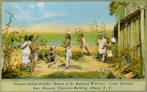 Ekspozycja Indian Irokezów, Państwowe Muzeum, Albany autorstwa Charles Marion Russell