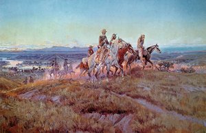 Riders of the Open Range (olej na płótnie) autorstwa Charles Marion Russell