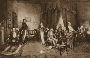 Spotkanie Roberta Burnsa i Sir Waltera Scotta, Edynburg (lito) autorstwa Charles Martin (after) Hardie