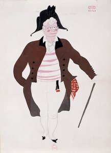 Kostium dla postaci Bartola z Cyrulika sewilskiego Gioacchino Rossiniego, szkic Charlesa Martina (1884-1934)