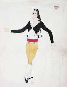 Kostium dla postaci Figara z Cyrulika sewilskiego Gioacchino Rossiniego, szkic Charlesa Martina (1884-1934)