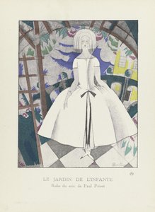 Le Jardin de lInfante, z kolekcji Fashion Plates, 1920 (odbitka szablonowa) autorstwa Charles Martin
